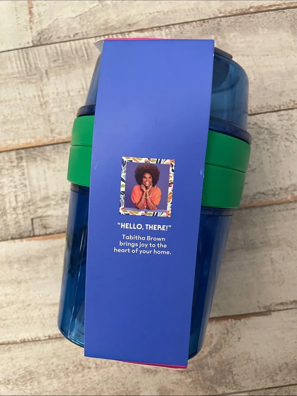 Tabitha Brown Blue Travel Snack Cup with Blue Lid
